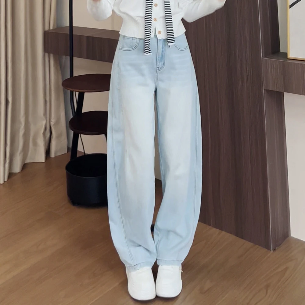 992巨遮胯宽松阔腿牛仔裤女秋春季新款弯刀裤梨型身材休闲拖地裤