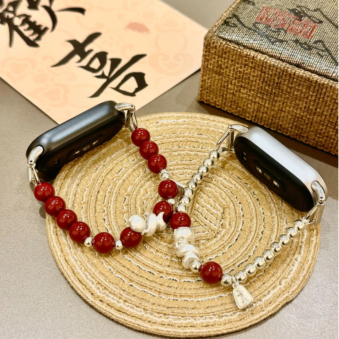 瑞馨宜新年款蛇年朱砂适用于小米手环9/9Pro表带红米watch4/8Pro