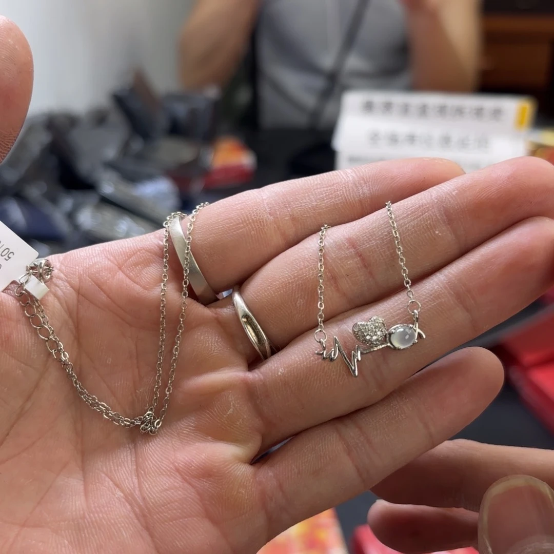 翡翠银S925镀金镶嵌颈饰