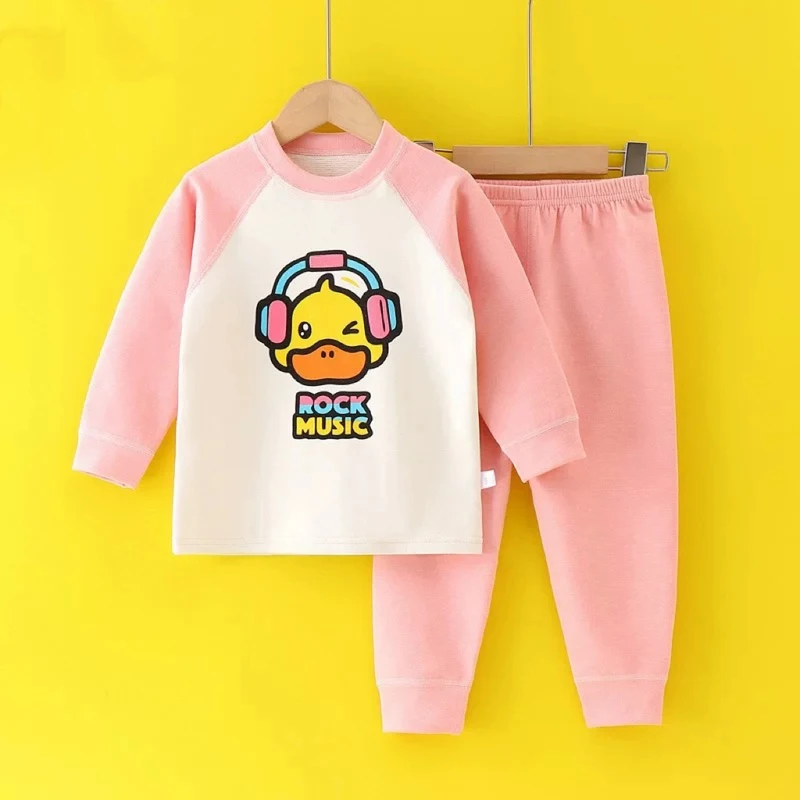 小某鸭儿童秋衣裤套装羊绒蚕丝保暖男女童打底新款中小童保暖内衣