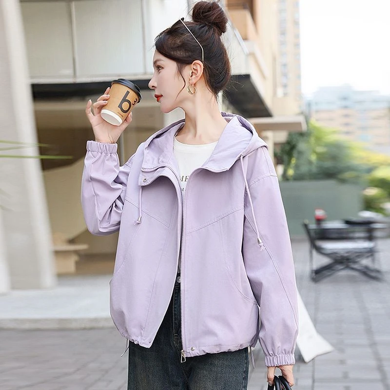 减龄漂亮洋气外套女春秋季2025新款户外宽松休闲连帽夹克衫冲锋衣