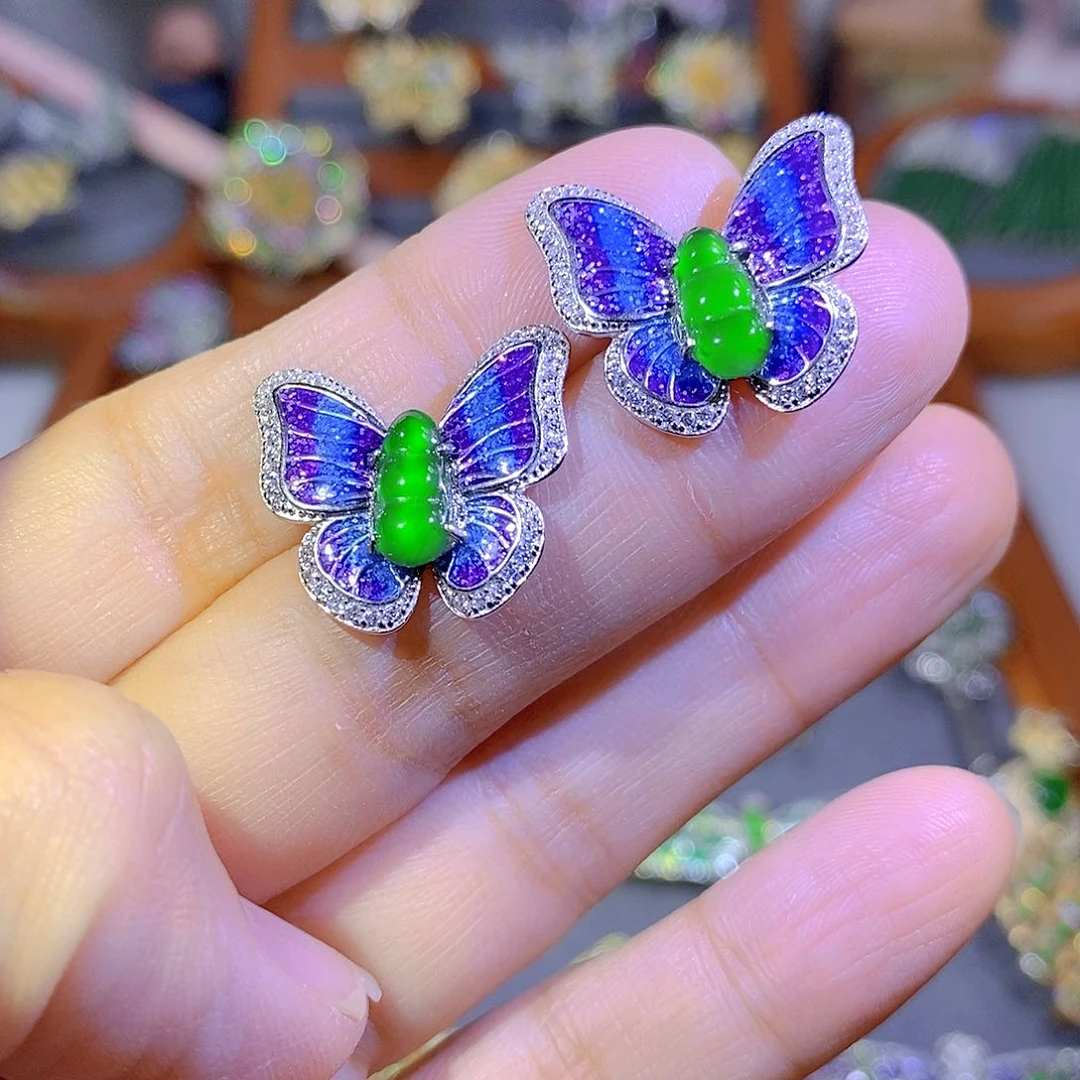 颈饰银S925镶嵌翡翠