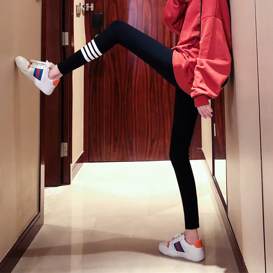 801福利黑色打底裤女外穿春秋款薄款显瘦修身无痕弹力螺纹瘦腿裤