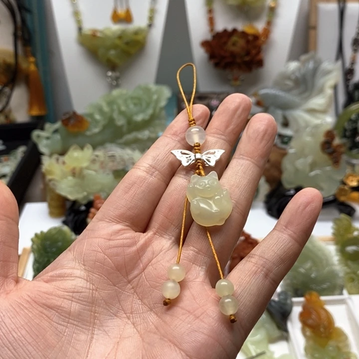 未镶嵌蛇纹石玉手机链