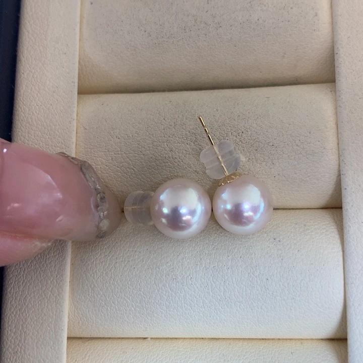 18K金镶嵌耳饰海水珍珠