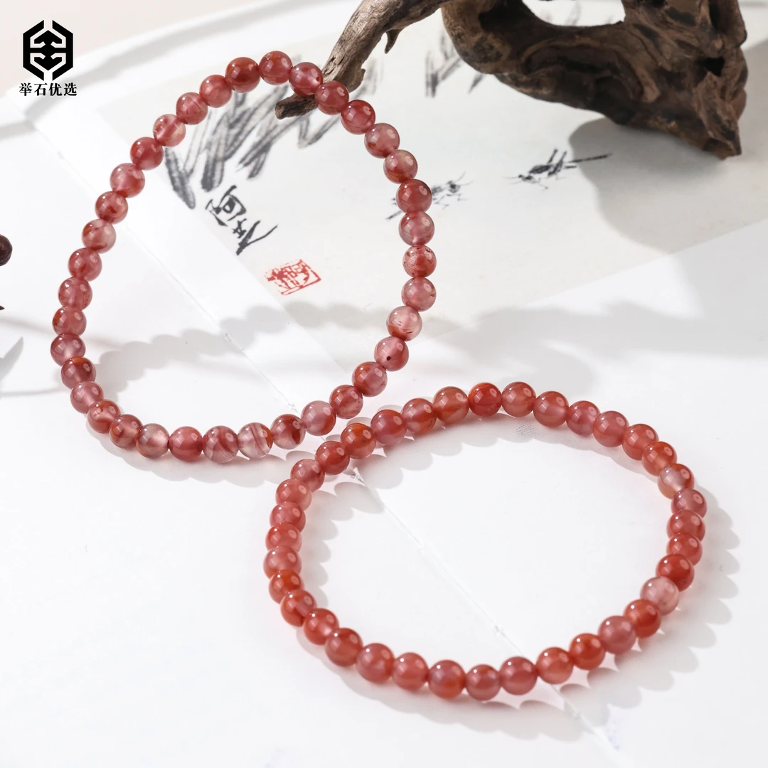 【举石优选】S0627-S1008-54南红玛瑙手串（一件/多样性/约4.5mm+）N