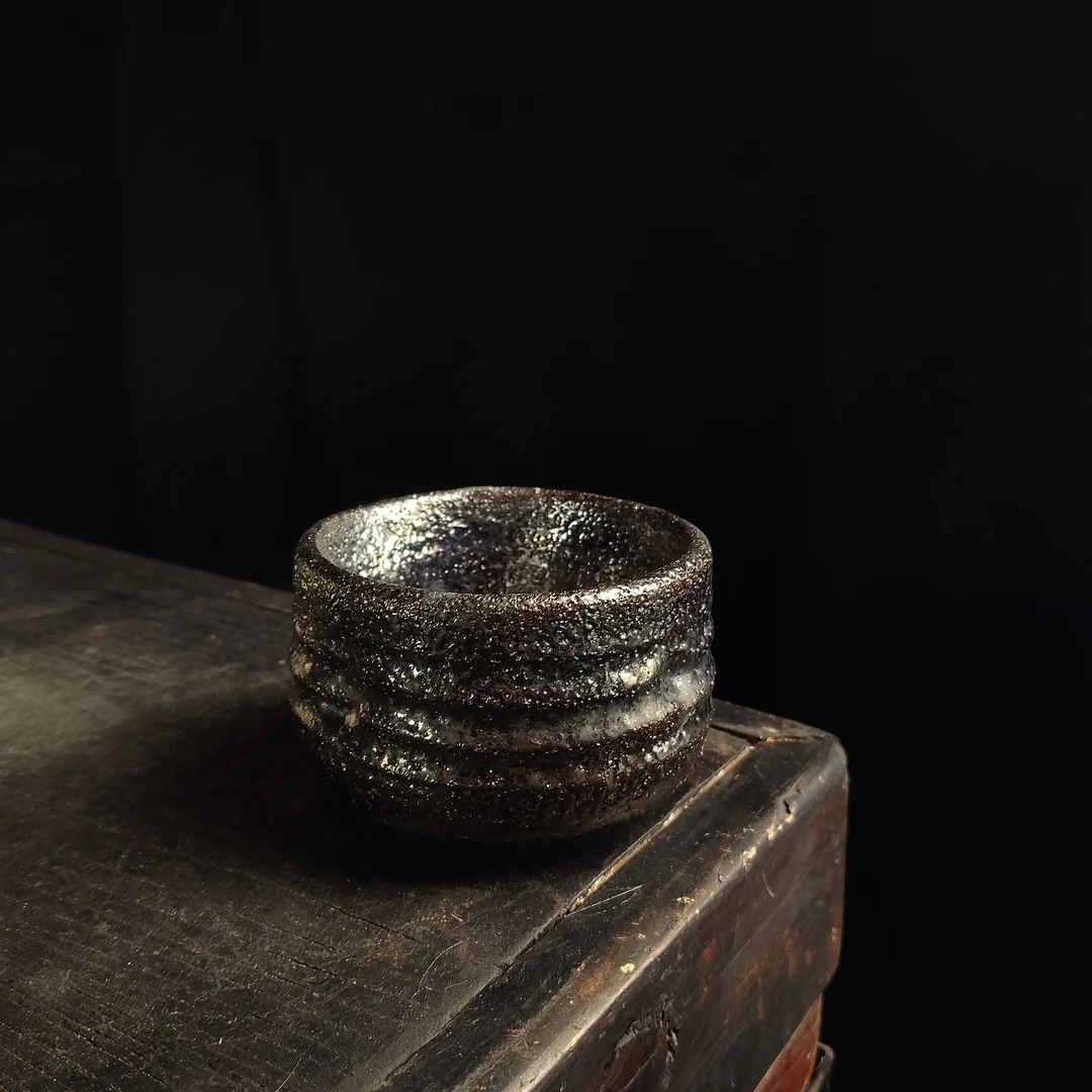 12.2荥窑主人叶长青亲工手作白鳝泥加碳弥勒主人杯1106425038002