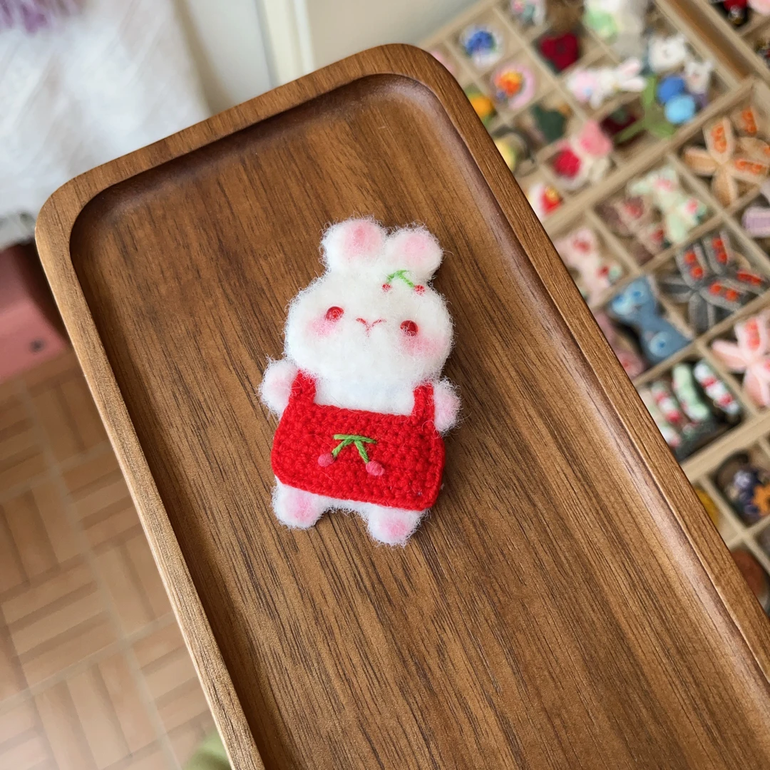 棉花糖线拜拜夹可爱拜拜夹手工动物发夹夹子秋冬发卡ins兔子发夹