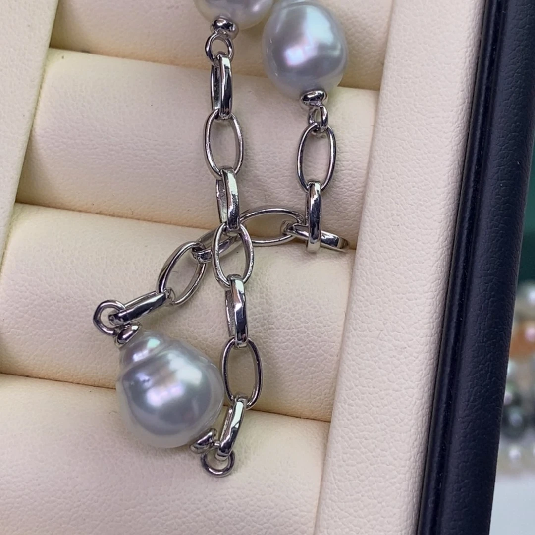 海水珍珠银S925镶嵌颈饰