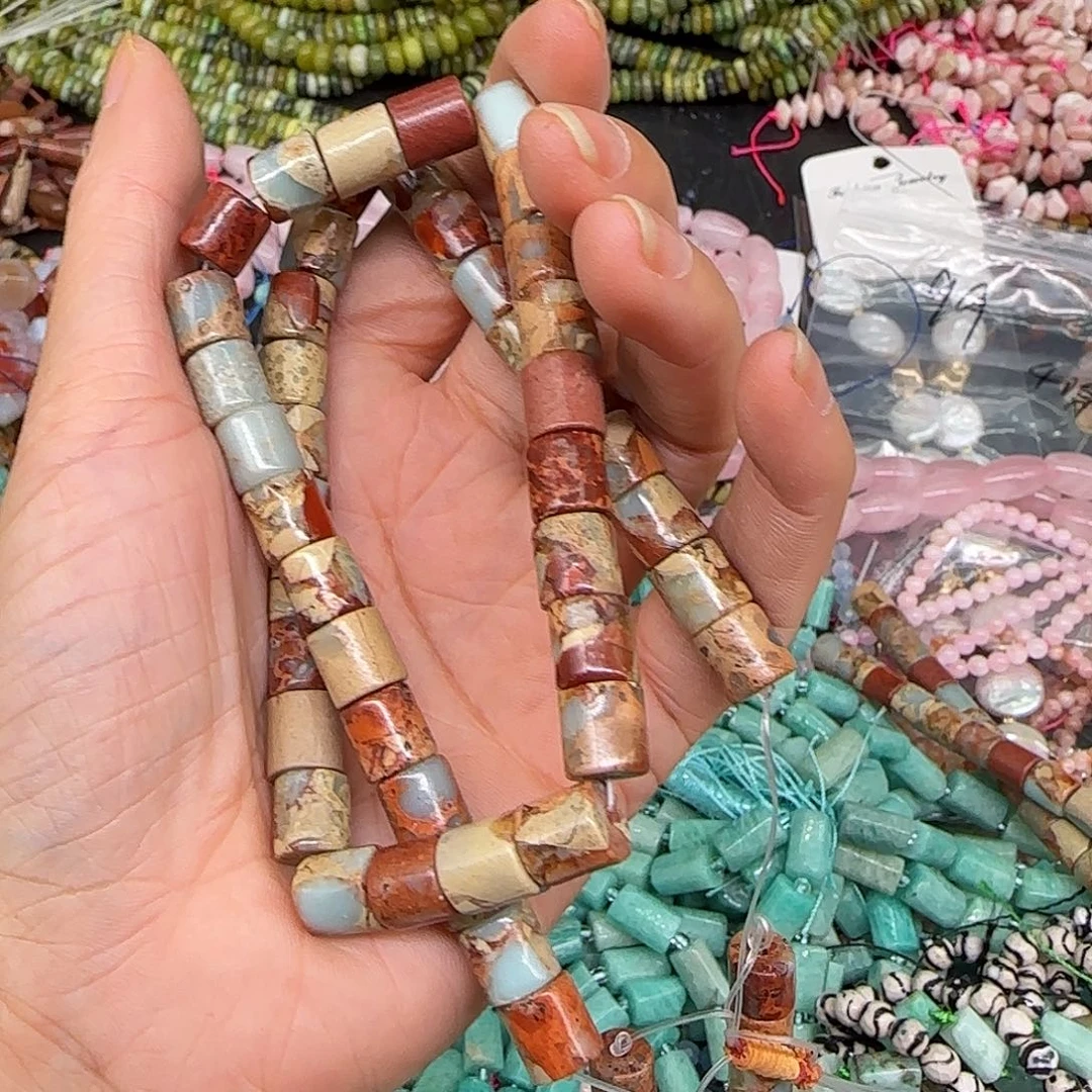 玛瑙/玉髓合金珠宝半成品寿山石8mm桶珠一条