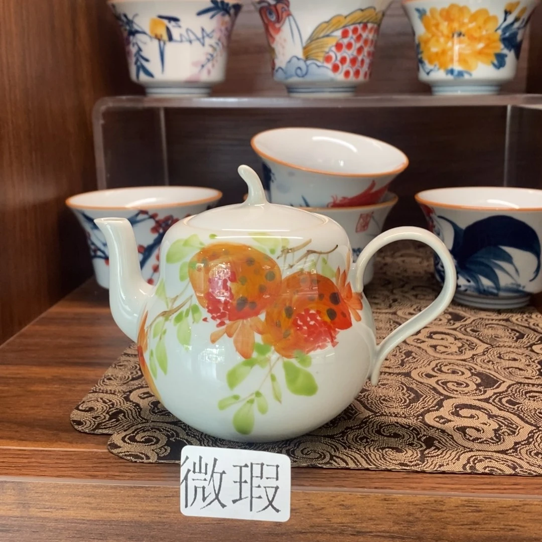 釉下彩老陶泥手工绘制
