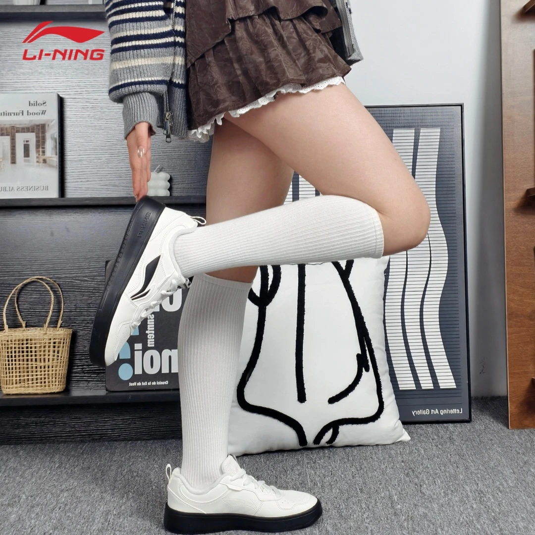 李宁初云加绒板鞋女款2025冬季正品防风保暖运动鞋简约休闲鞋子女
