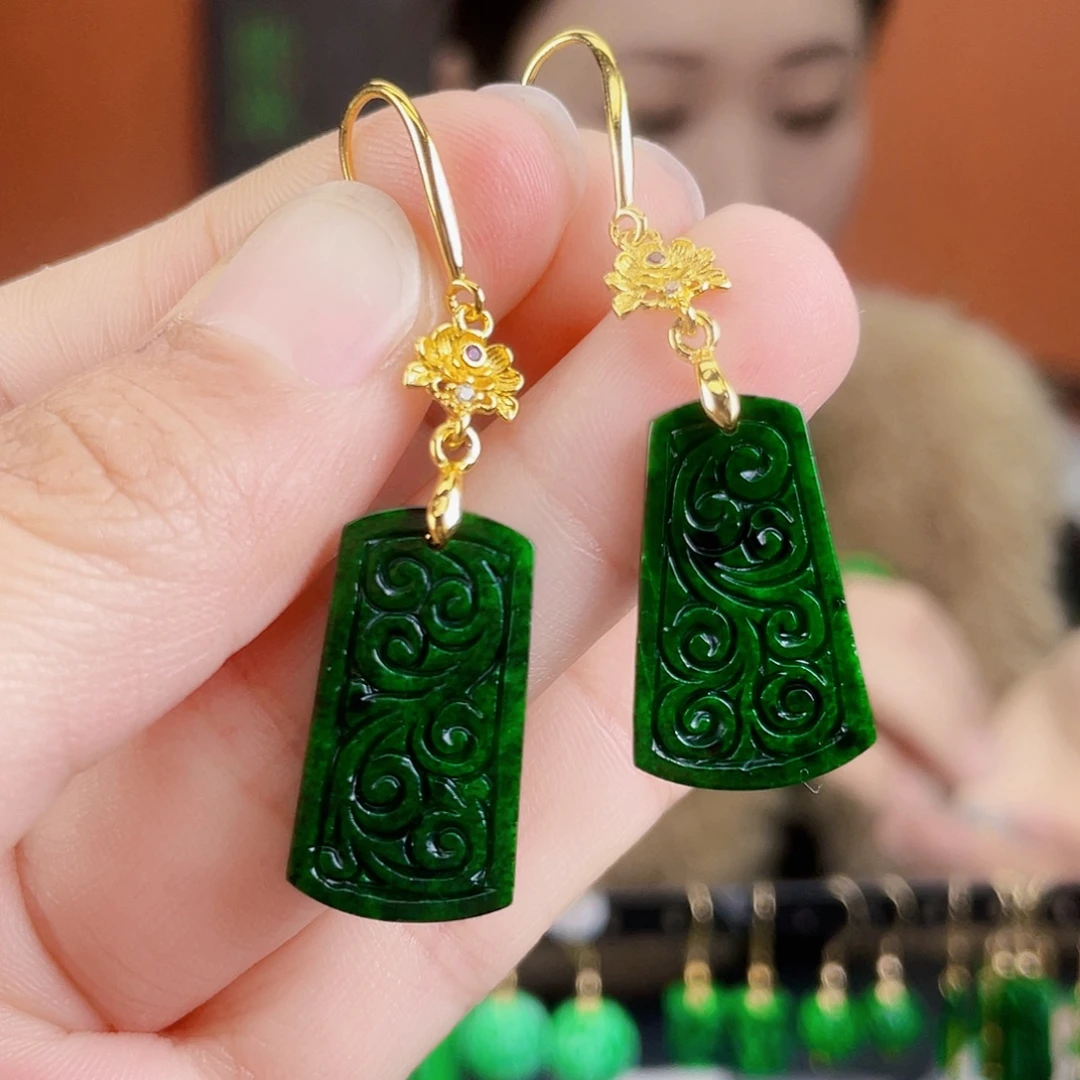 翡翠未镶嵌耳饰饰品