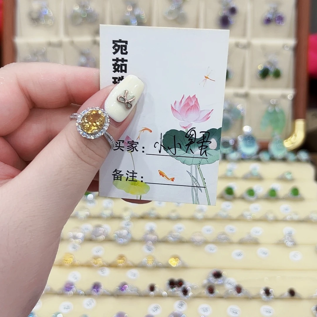 小***蛋蛇纹石玉银S925镶嵌戒指