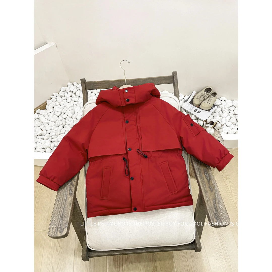 【现现】童装儿童90白鸭羽绒服2024冬季新款男童保暖外套MMY841200