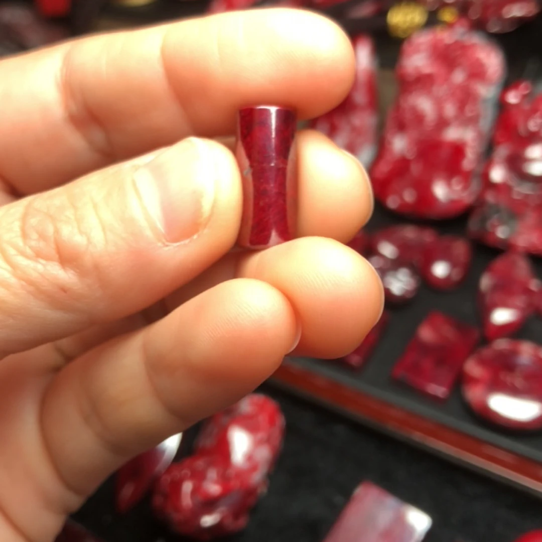 天然辰砂朱砂原矿桶珠手串