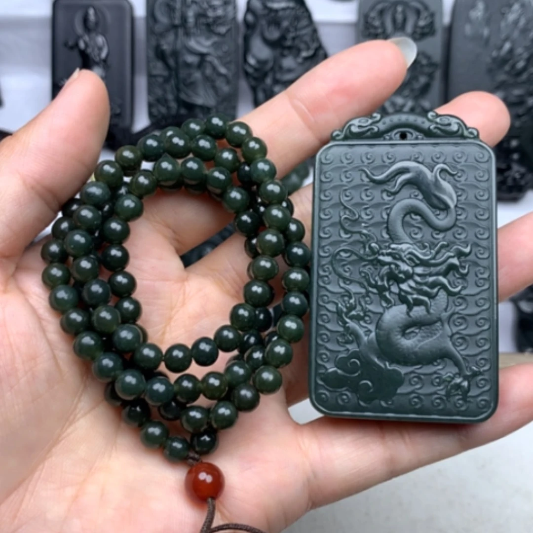 【闪购商品】和田玉未镶嵌颈饰爱**华双面雕刻