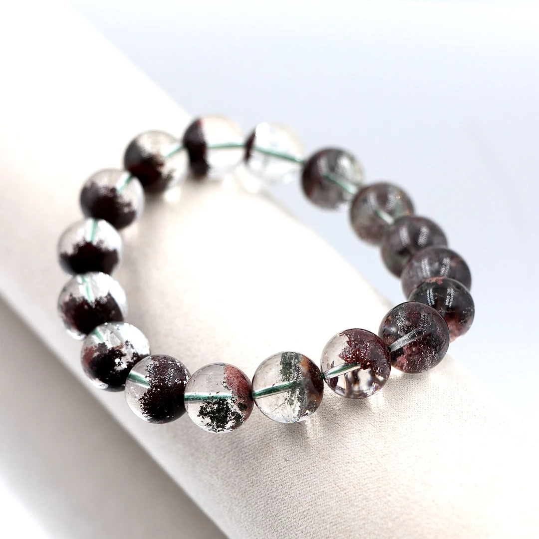 高阶净透天然聚宝盆红幽灵水晶手串H16667-尺寸可选多样性发一