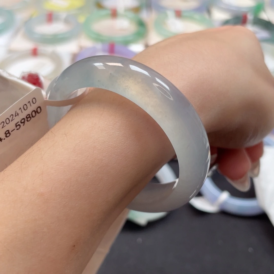 翡翠手镯未镶嵌54.8贵妃大钢光蓝钢炮毕业8号