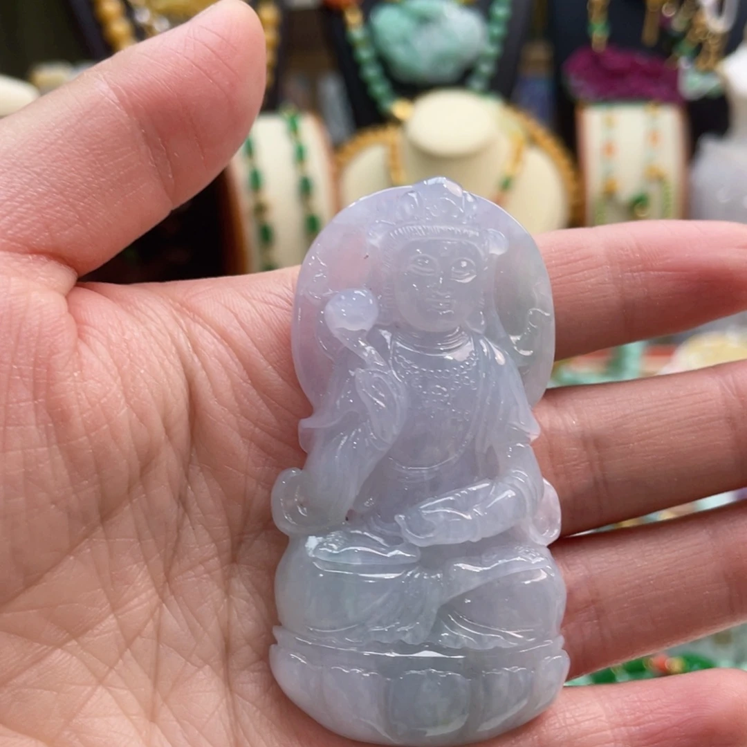 翡翠未镶嵌吊坠(赠链)配全珠链