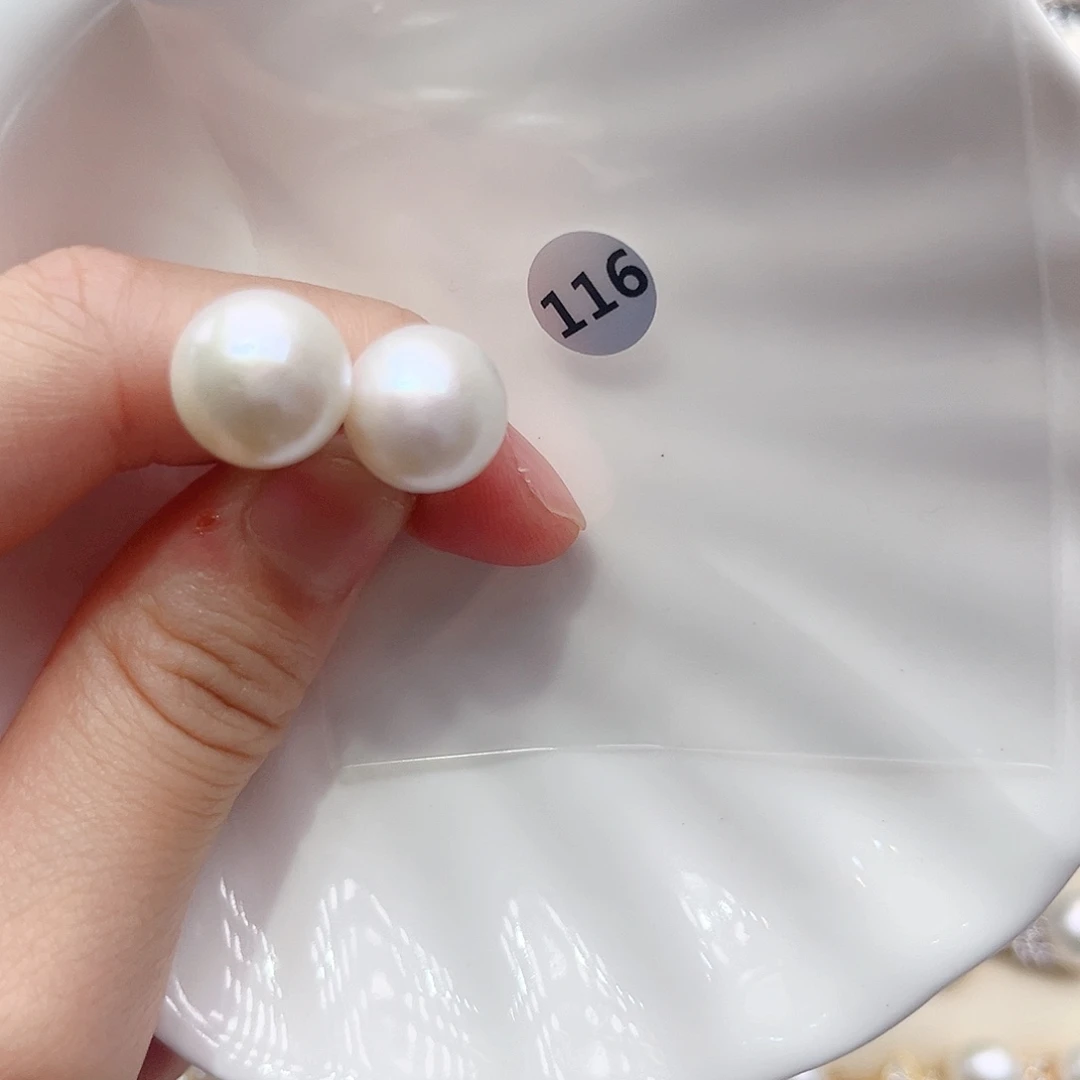 耳饰银S925镶嵌淡水珍珠