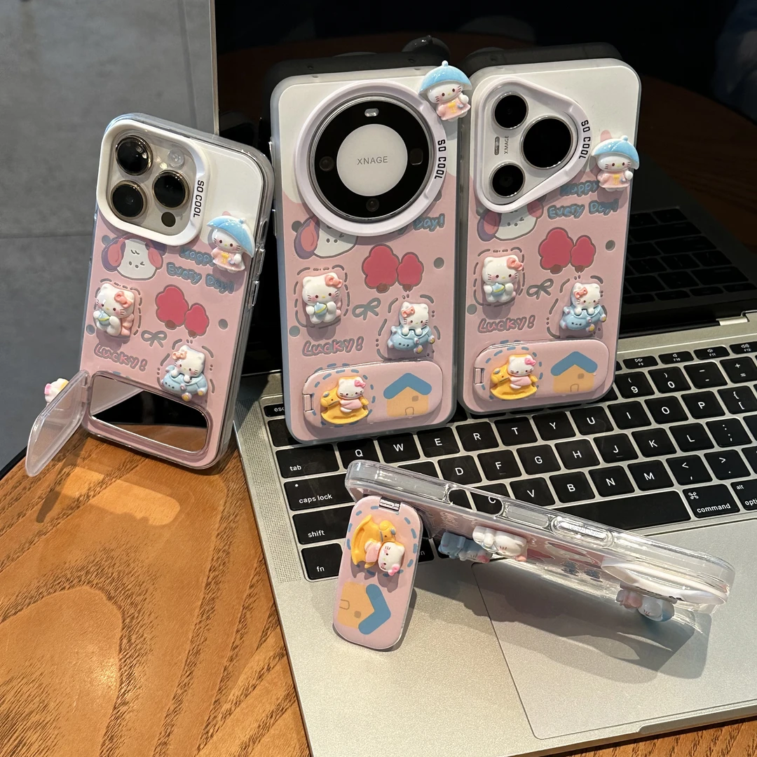 BANCA木马KT公仔支架适用苹果17promax手机壳华为oppo小米15vivo