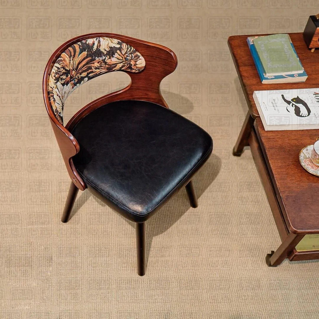 可旋转实木餐椅靠背椅子复古单人学习椅儿童椅子书桌椅儿童凳