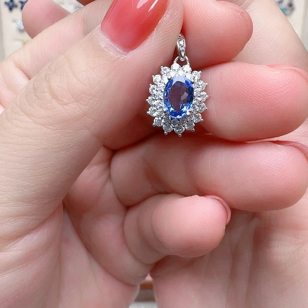 坦桑石吊坠(不含链)银S925镶嵌