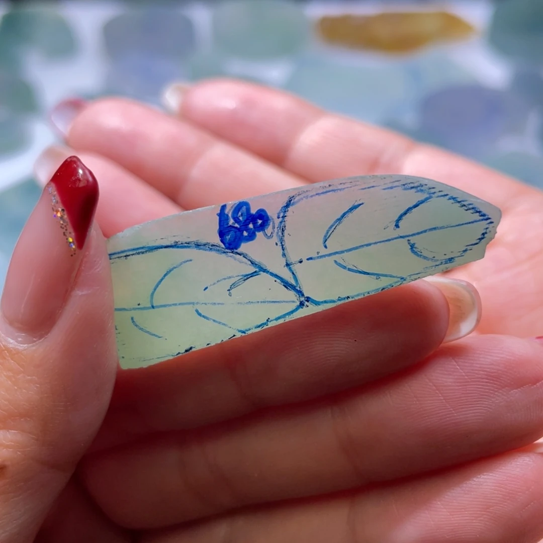 定制翡翠未镶嵌叶子一对