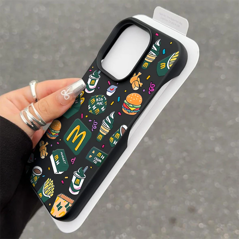 绿色M记半包款软壳适用苹果16/15promax手机壳iphone14/12/11/13