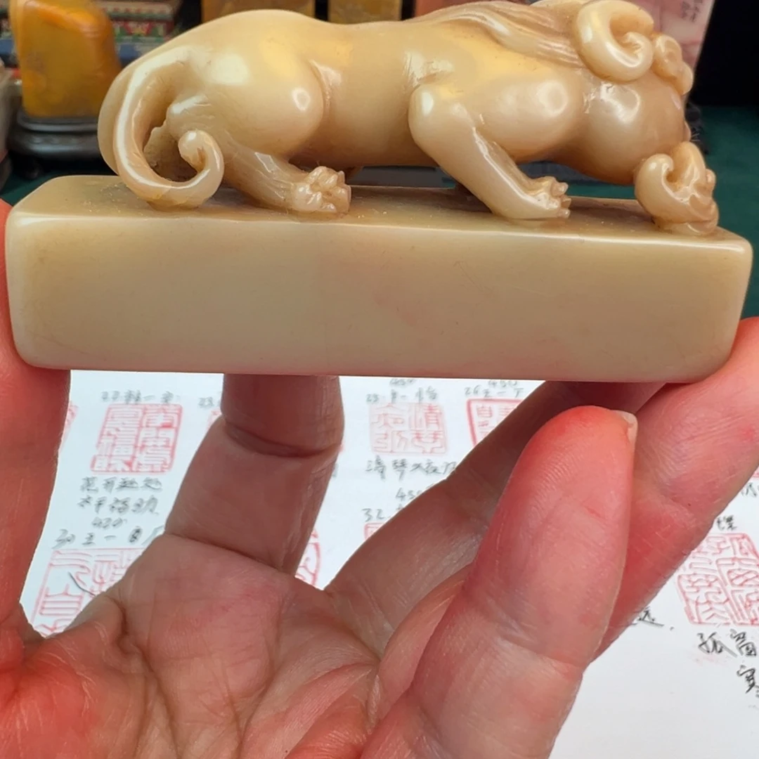 鹤***立寿山石印石寿山石印石