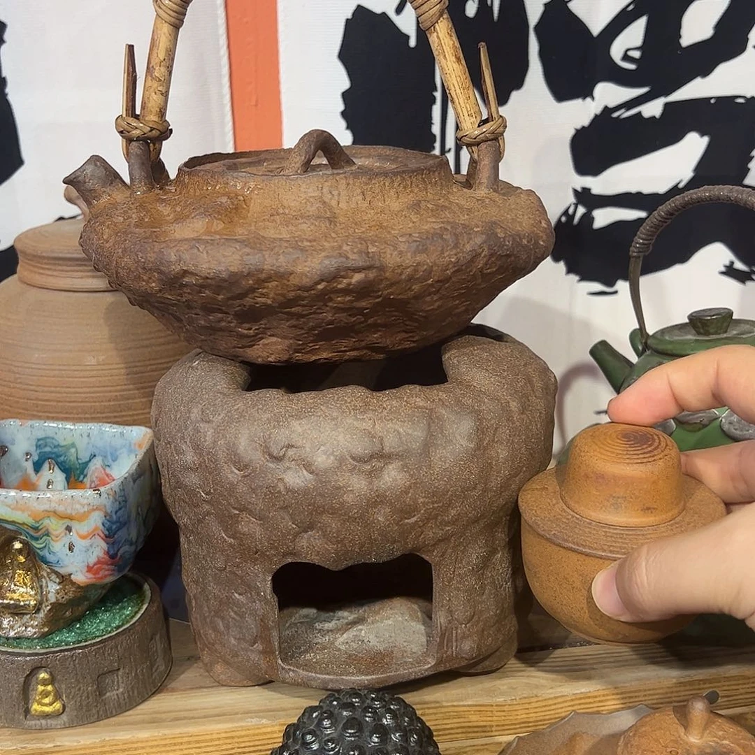 可以养的粗陶原矿老岩泥茶器