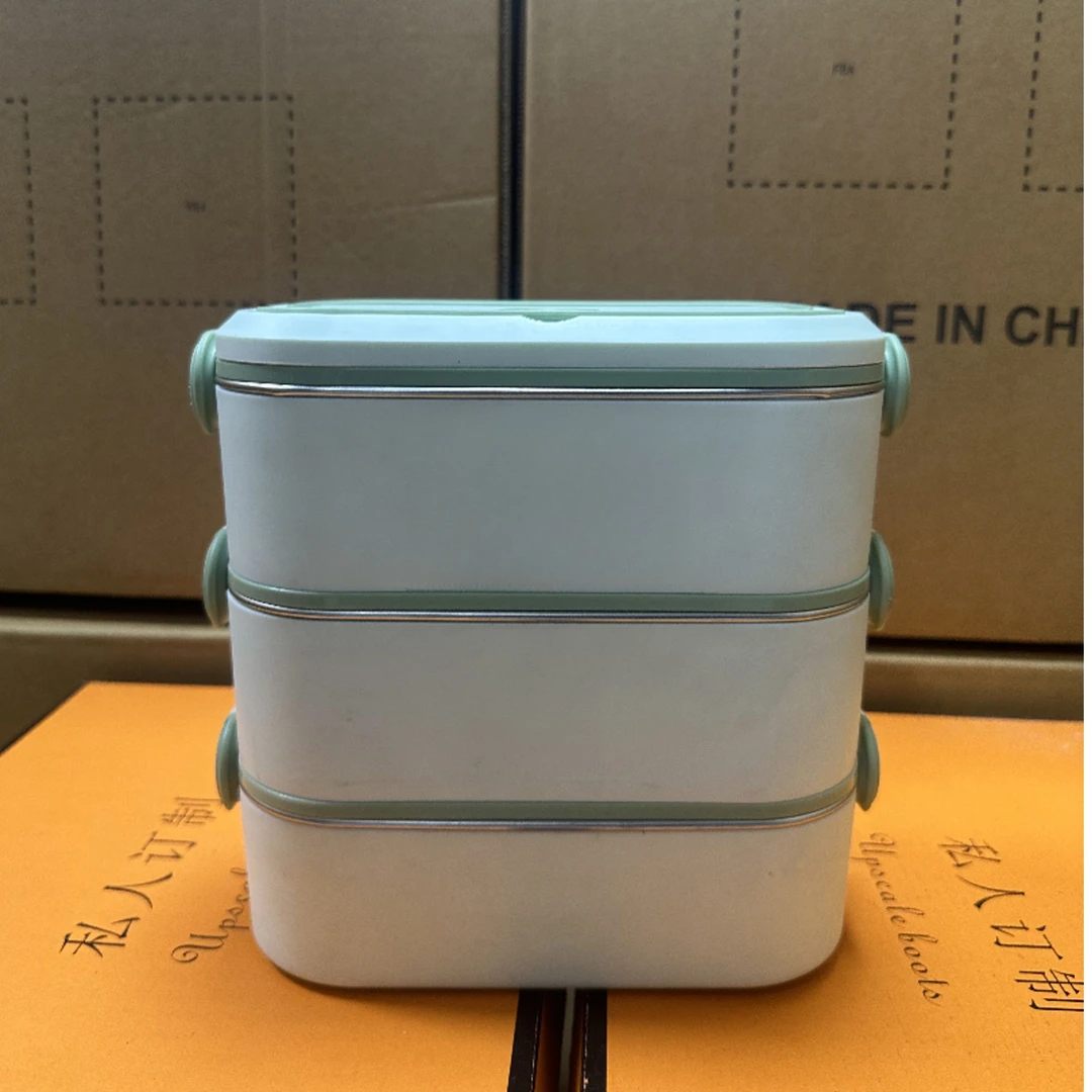 便携式三层饭盒颜色随机ly