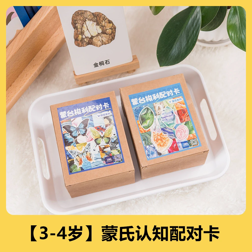 【3-4岁】蒙氏认知配对卡（宝石卡送蝴蝶卡）