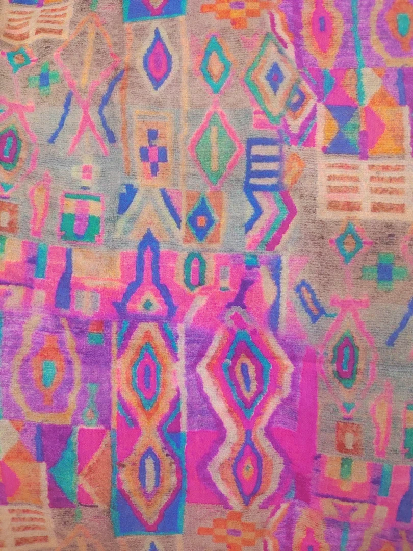 【晓萍推荐】5D数码印花棉绸 紫色民族风