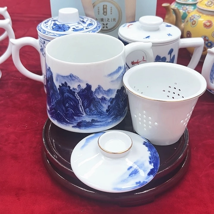 杯子景德镇陶瓷艺术贴花500毫升