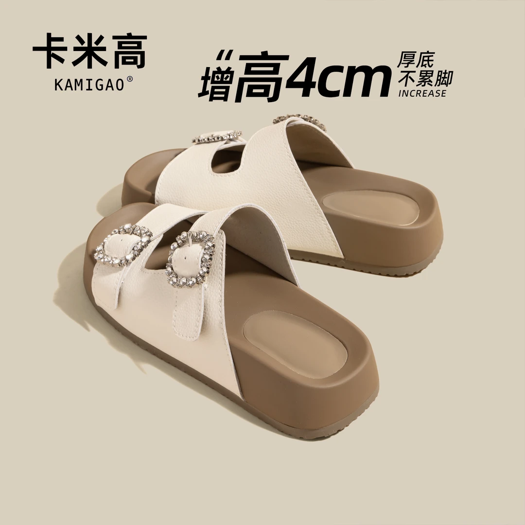 4cm厚底休闲拖鞋女款2025新款爆款夏季鞋子多巴胺百搭CQ-L2609-3