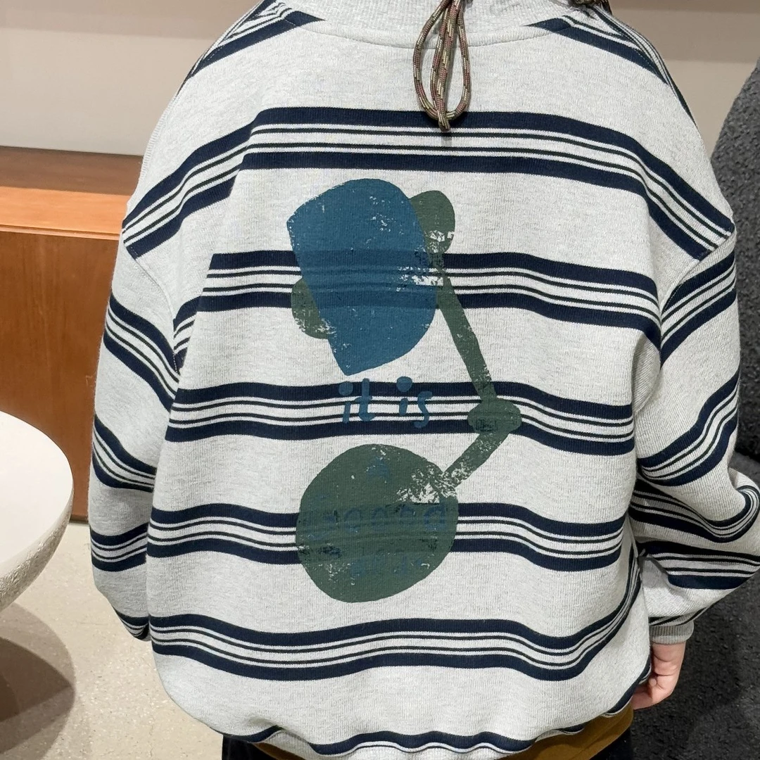 LC31085加绒儿童条纹卫衣上衣大童