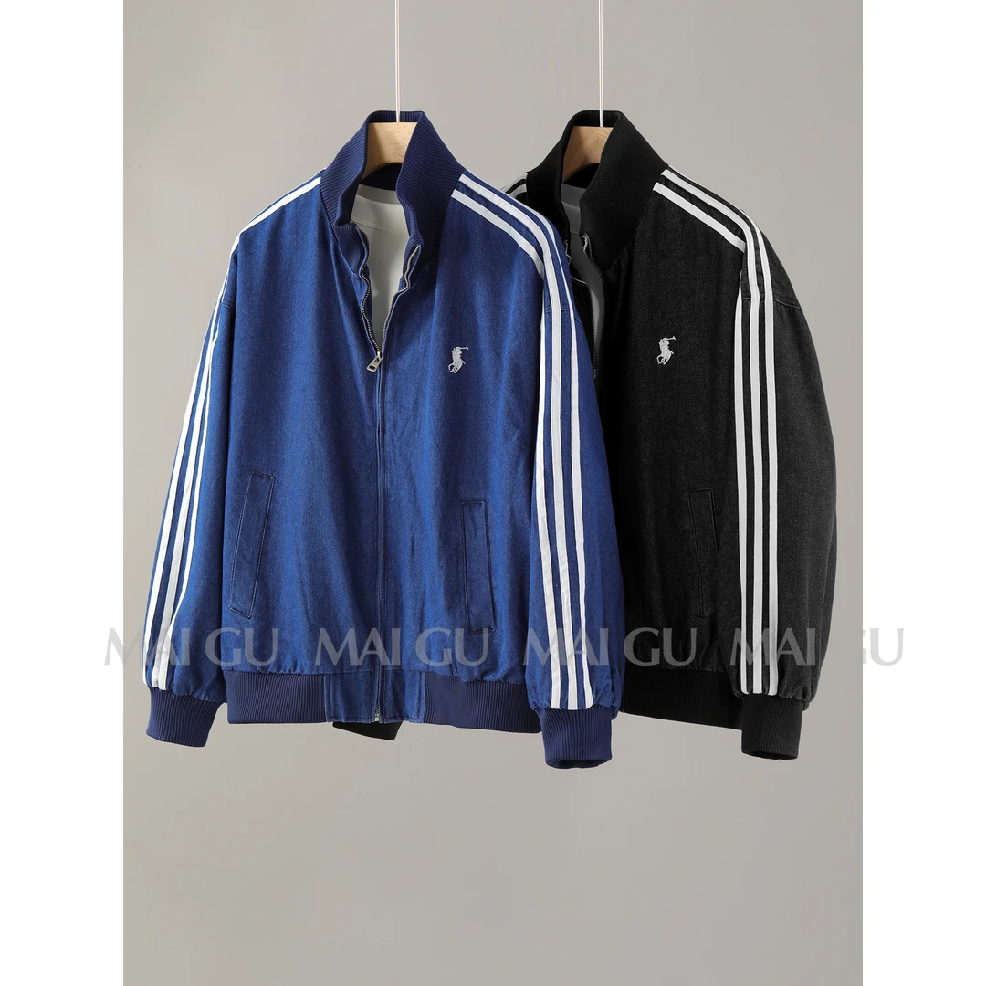 【MAIGU】【托斯卡纳线｜复古牛仔】秋冬设计感三条杠老钱刺绣夹克外套