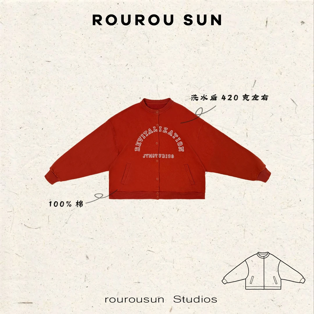 27609冬款女装韩版圆领短款休闲做旧百搭时尚宽松外套