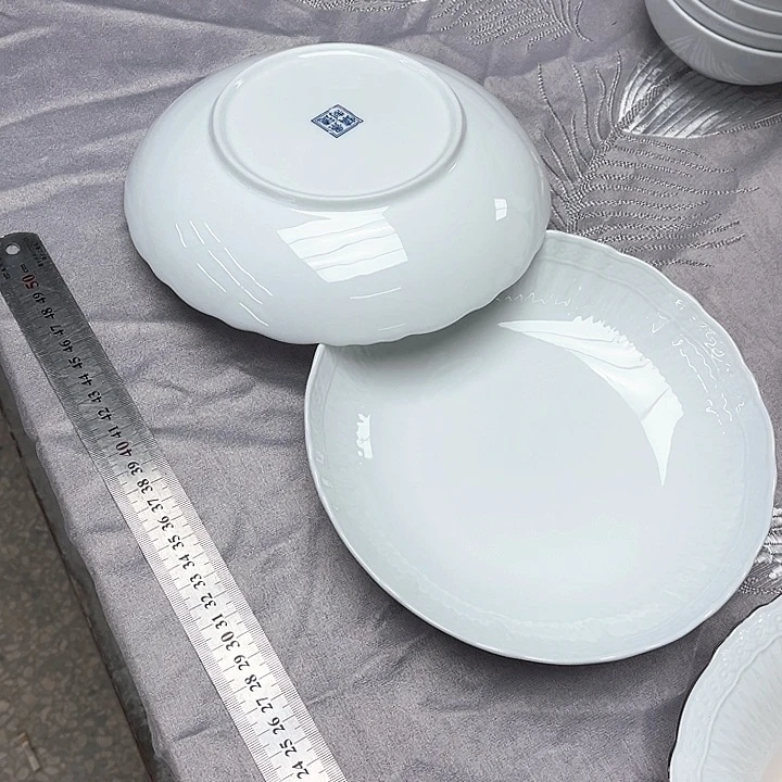 碗景德镇高白玉泥八寸深盘，两个