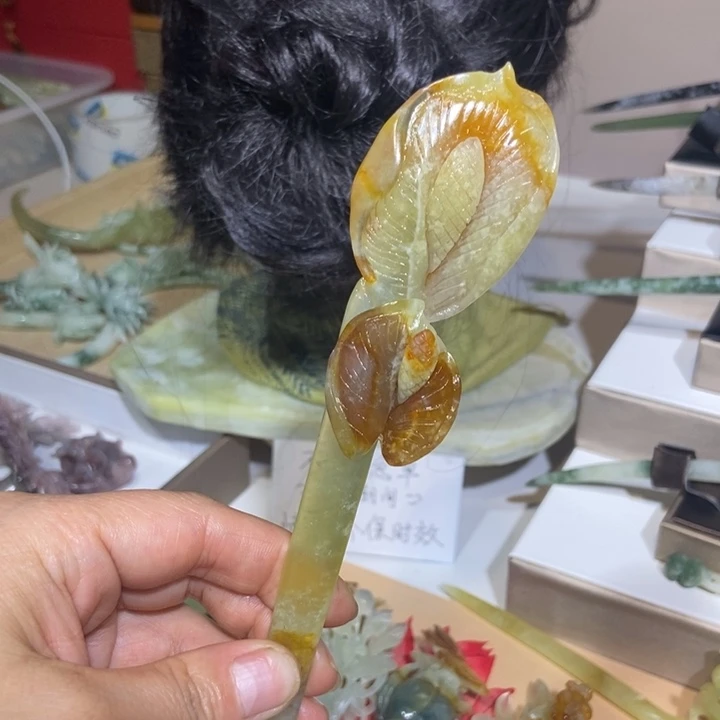 蛇纹石玉发饰未镶嵌