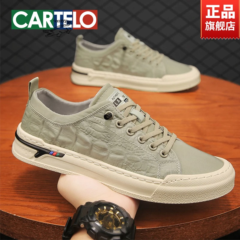 CARTELO/卡帝乐鳄鱼男鞋2025秋冬新款运动休闲板鞋男款懒人一脚蹬