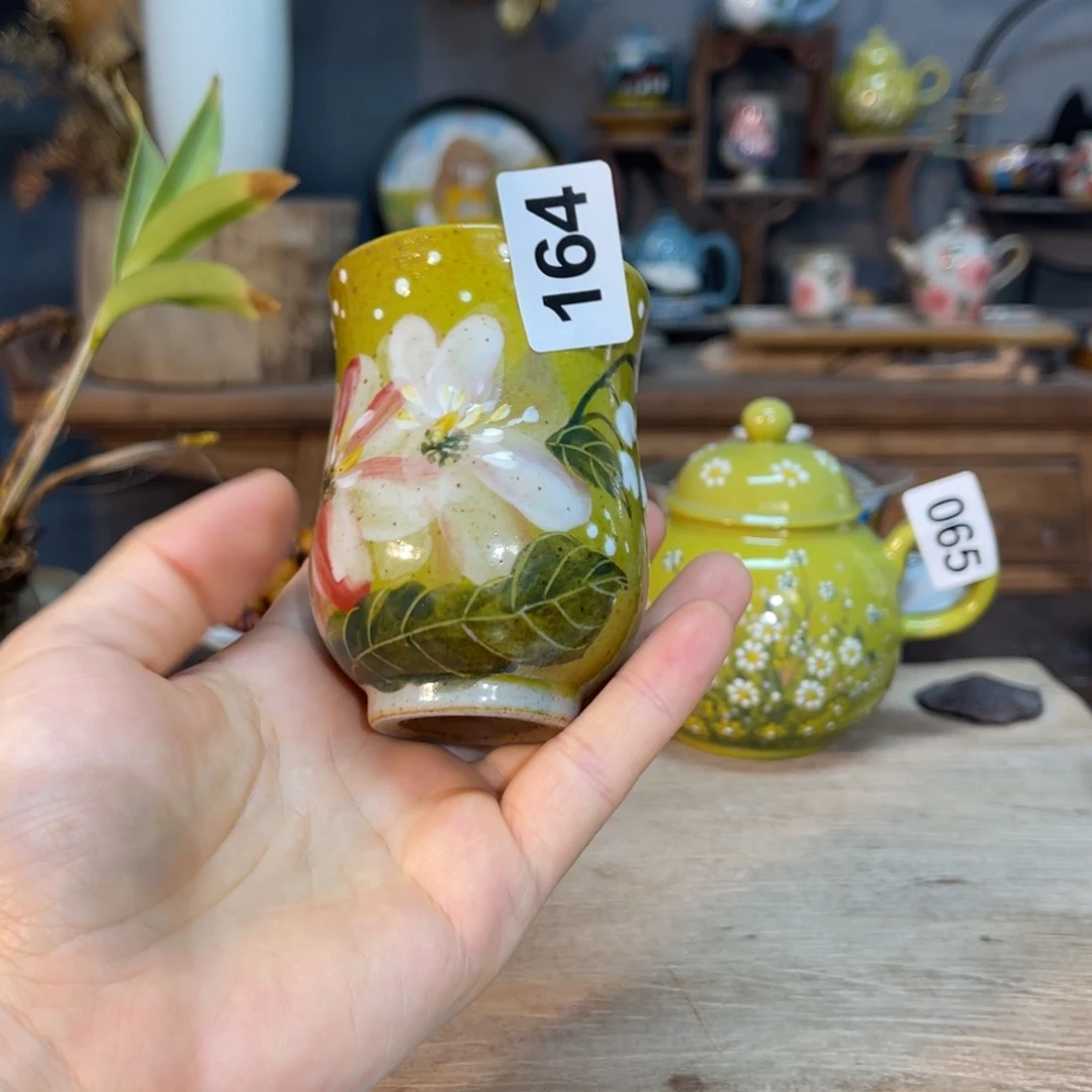 壶素浅陶瓷手工手绘