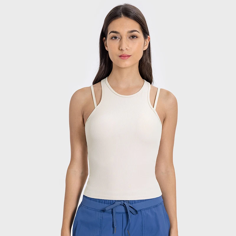 DSS080   修身显瘦带胸垫瑜伽服上衣背心