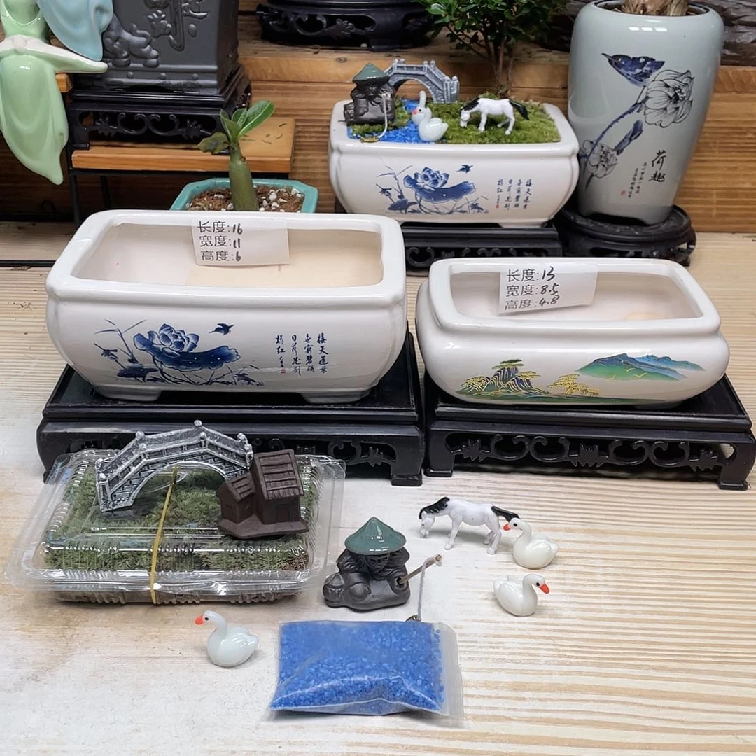 紫砂花盆陶瓷艺术花盆陶瓷
