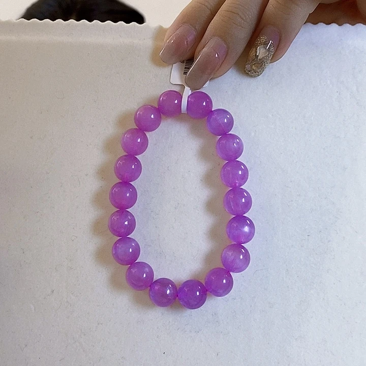 紫锂辉高冰收藏级顶配手串10+锂辉石未镶嵌