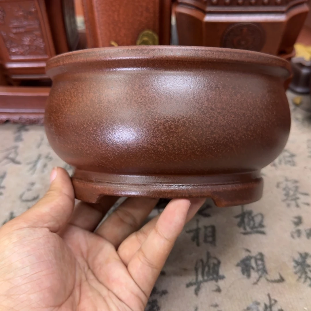紫砂花盆14.5x8内经紫砂花盆