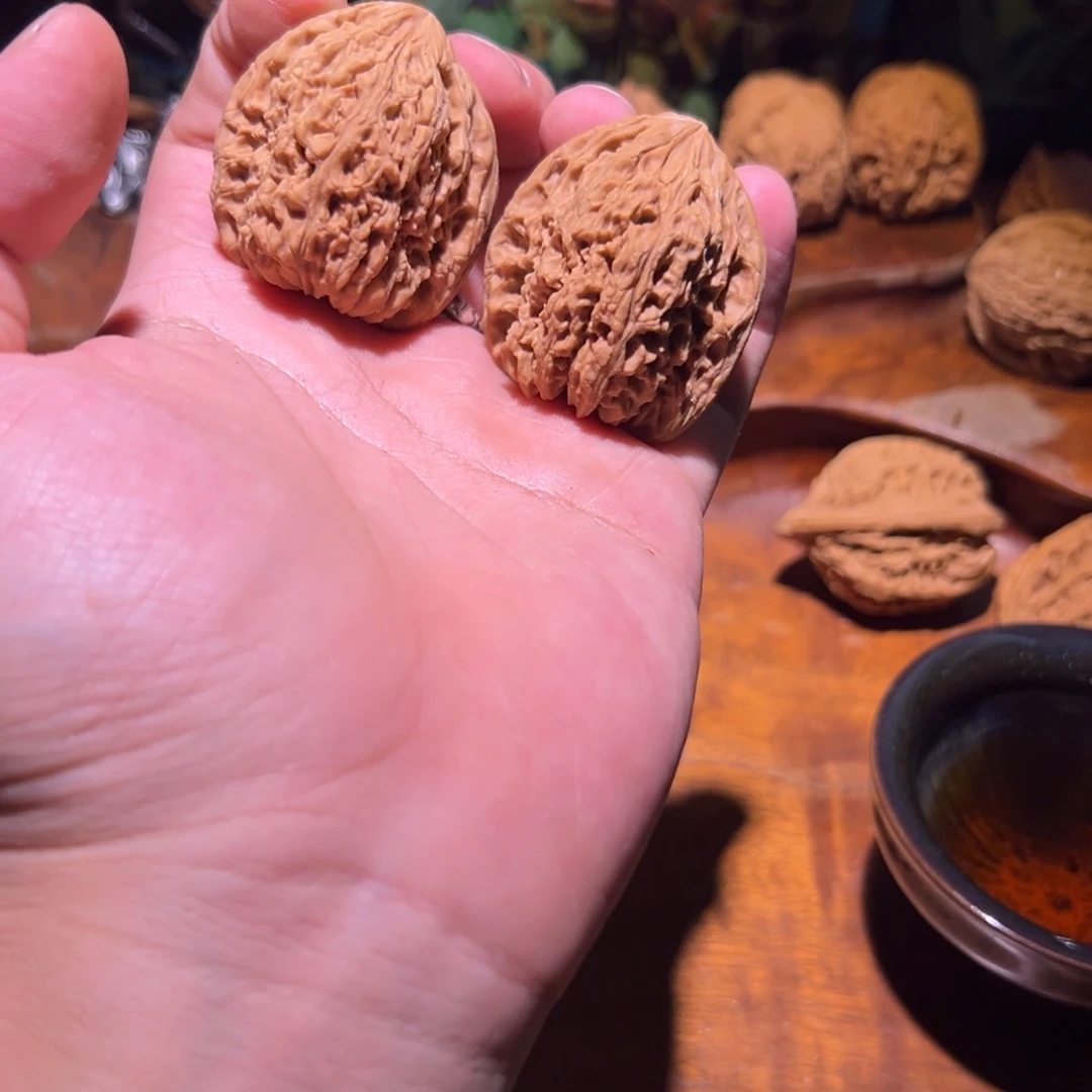 吊坠文玩核桃39全品涿鹿南疆石一对