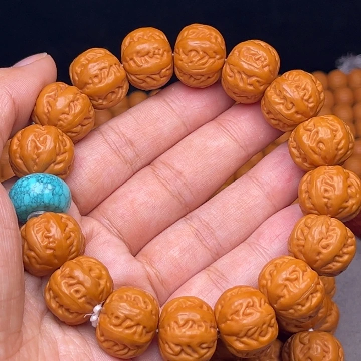 猴头核桃吊坠17麻花串绿